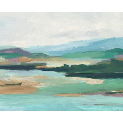 Tranquil Colored Coast I Black Modern Wood Framed Art Print by Harper, Ethan