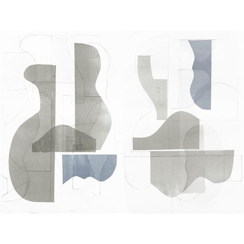 Custom Pottery Forms I White Modern Wood Framed Art Print by Delamater, Rob