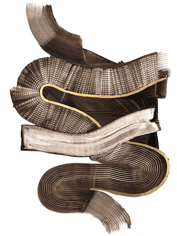 Coiling I White Modern Wood Framed Art Print with Double Matting by Lam, Vanna