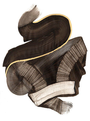 Coiling II Black Modern Wood Framed Art Print by Lam, Vanna