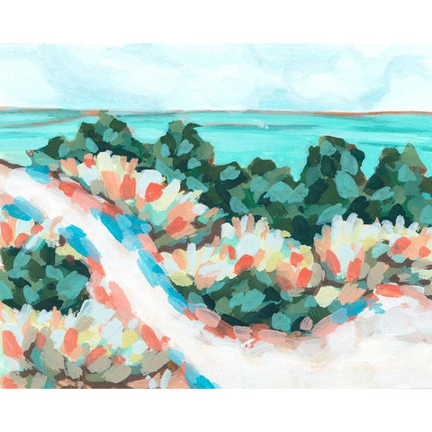 Beach Side II White Modern Wood Framed Art Print by Wang, Melissa