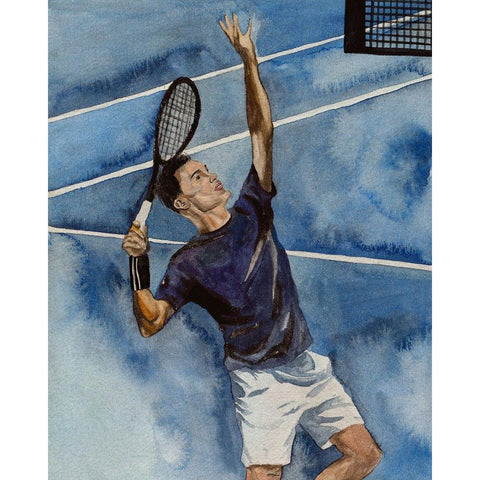 Tennis Court I White Modern Wood Framed Art Print by Wang, Melissa