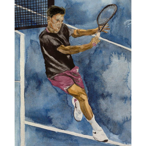 Tennis Court II Black Modern Wood Framed Art Print by Wang, Melissa