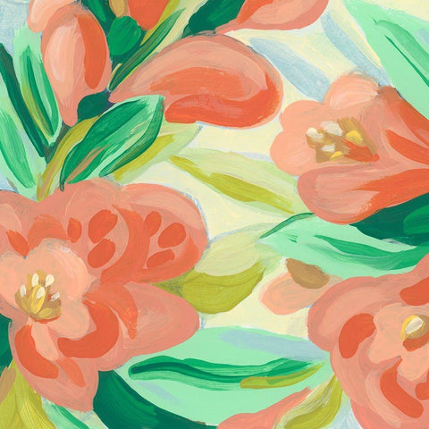 Tropical Flower Song IV Gold Ornate Wood Framed Art Print with Double Matting by Vess, June Erica