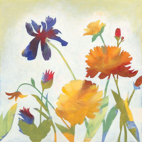 Chelsea Floral II White Modern Wood Framed Art Print with Double Matting by Meagher, Megan