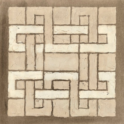 Knotted Tiles III Black Ornate Wood Framed Art Print with Double Matting by Lam, Vanna
