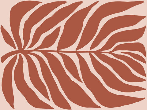 Terra Cotta Block Palms I White Modern Wood Framed Art Print with Double Matting by Vess, June Erica