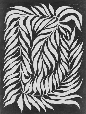 Chalkboard Vines I White Modern Wood Framed Art Print with Double Matting by Parker, Jennifer Paxton