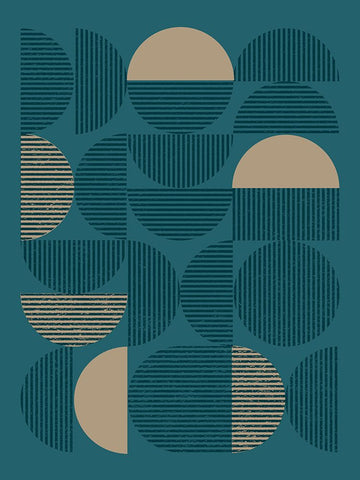 Teal Sand Geo I Black Ornate Wood Framed Art Print with Double Matting by Vision Studio