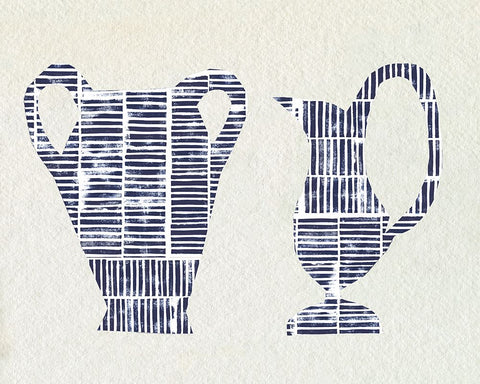 Dashed Modern Vases III Black Ornate Wood Framed Art Print with Double Matting by Sizemore, Natalie