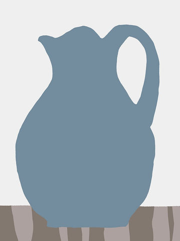 Indigo Striped Vase III Black Ornate Wood Framed Art Print with Double Matting by Vision Studio