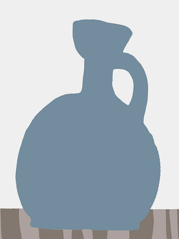 Indigo Striped Vase IV Black Ornate Wood Framed Art Print with Double Matting by Vision Studio