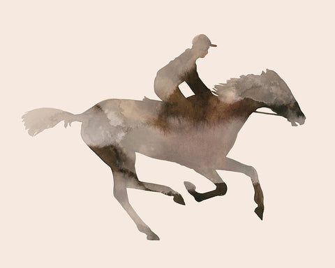 Watercolor Rider I Black Modern Wood Framed Art Print by Popp, Grace