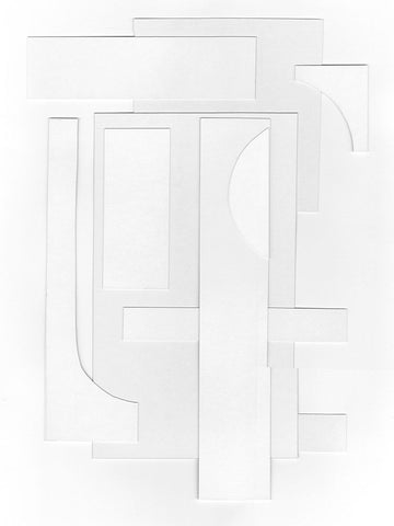 White Geometric I Black Modern Wood Framed Art Print by Willett, Michael