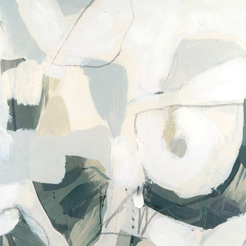 Stone Flecks I White Modern Wood Framed Art Print with Double Matting by Vess, June Erica