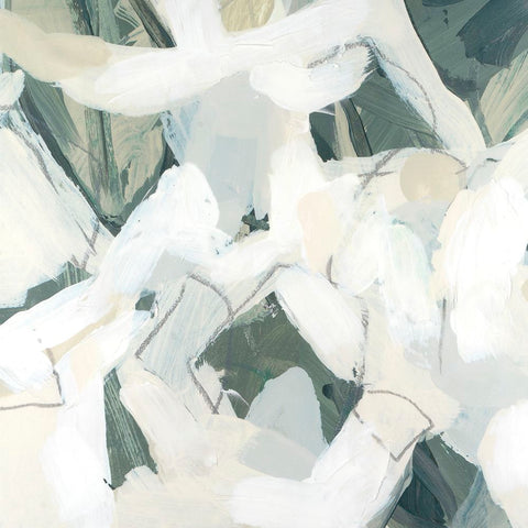 Stone Flecks II White Modern Wood Framed Art Print with Double Matting by Vess, June Erica