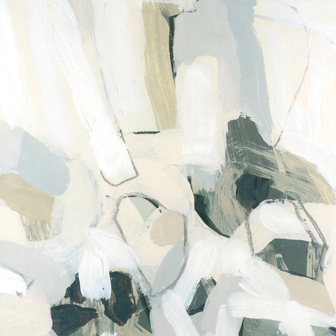 Stone Flecks III White Modern Wood Framed Art Print with Double Matting by Vess, June Erica