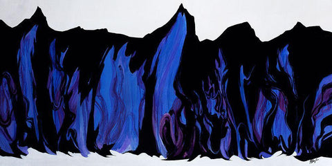 Blue Majestic Black Ornate Wood Framed Art Print with Double Matting by Douglass, Farrell