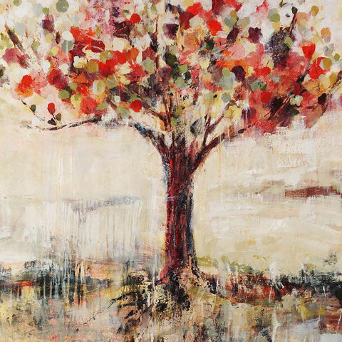 Candy Tree Black Modern Wood Framed Art Print with Double Matting by Maas, Jodi