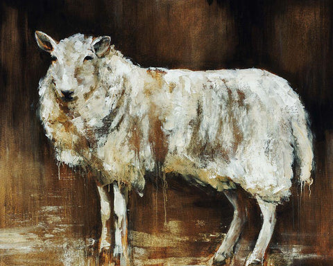 Have Ewe Any Wool Black Ornate Wood Framed Art Print with Double Matting by Edmunds, Sydney