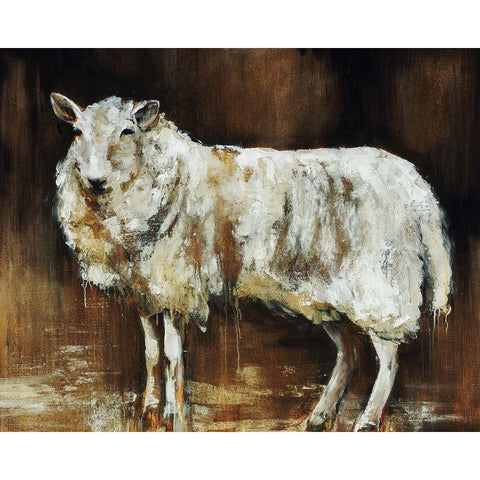 Have Ewe Any Wool Black Modern Wood Framed Art Print by Edmunds, Sydney