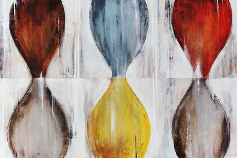 Hour Glass White Modern Wood Framed Art Print with Double Matting by Edmunds, Sydney