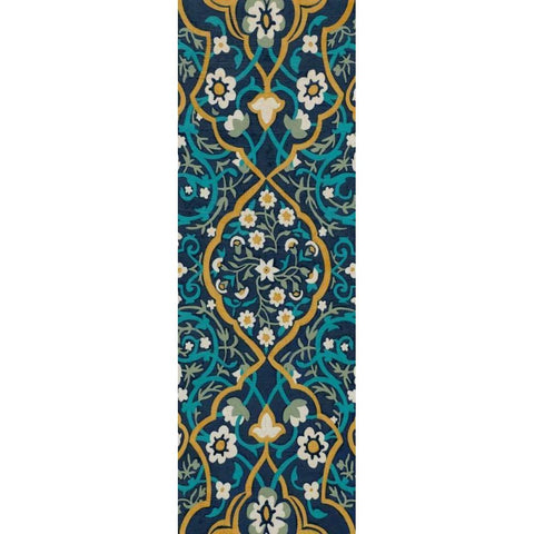 Cobalt Tapestry II Gold Ornate Wood Framed Art Print with Double Matting by Zarris, Chariklia