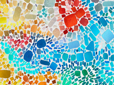 Colorful Bedrock IV Black Modern Wood Framed Art Print by Saunders, Alonzo