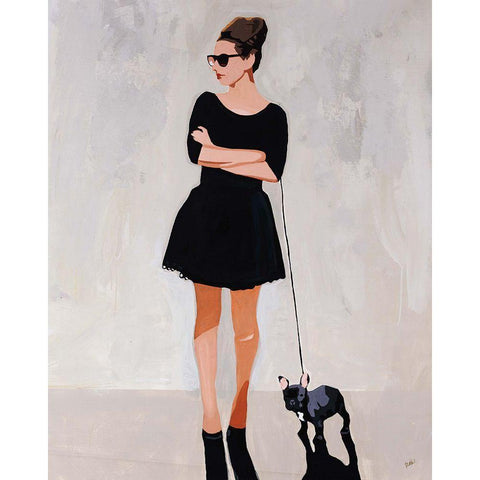 Frenchy Black Modern Wood Framed Art Print with Double Matting by Rabo, Clayton