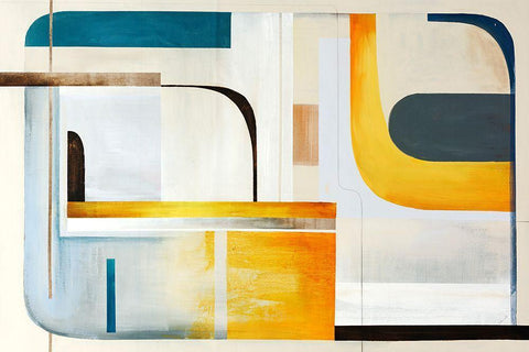 Turnabout White Modern Wood Framed Art Print with Double Matting by Edmunds, Sydney