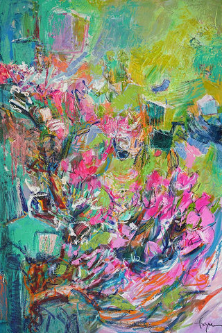 Garden of Light  I Black Modern Wood Framed Art Print by Fagan, Dorothy