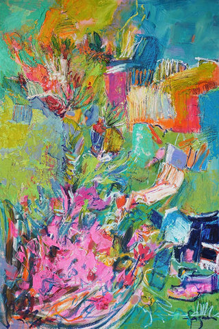 Garden of Light  II Black Modern Wood Framed Art Print by Fagan, Dorothy