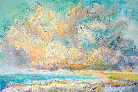 Ever Deeply II White Modern Wood Framed Art Print with Double Matting by Fagan, Dorothy