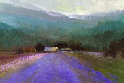 Lavender Light Black Ornate Wood Framed Art Print with Double Matting by Finch, Sheila