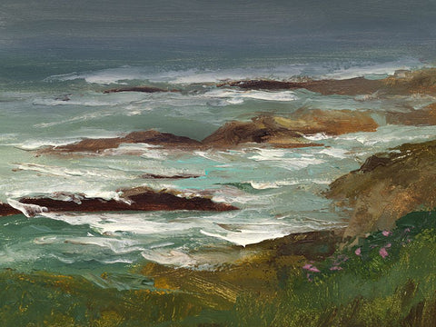 Pescadero II Black Ornate Wood Framed Art Print with Double Matting by Finch, Sheila