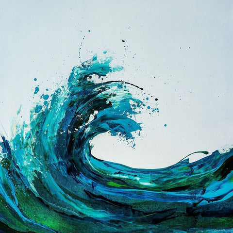 Seafoam Wave White Modern Wood Framed Art Print by Edmunds, Sydney