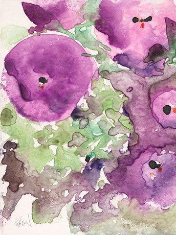 The Purple Bouquet II Black Ornate Wood Framed Art Print with Double Matting by Dixon, Samuel