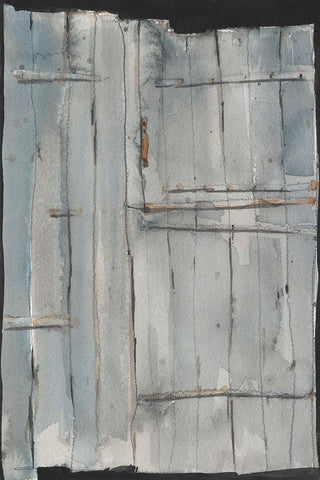 The Wooden Gate I Black Modern Wood Framed Art Print by Dixon, Samuel