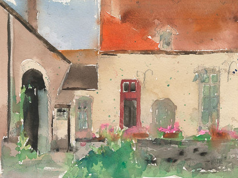 The Courtyard Moment I Black Modern Wood Framed Art Print by Dixon, Samuel