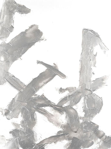 Silvery Strokes II Black Ornate Wood Framed Art Print with Double Matting by Willett, Michael