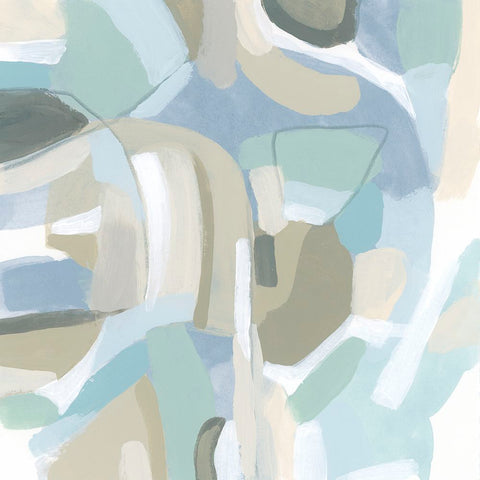 Blue Vibration I Black Ornate Wood Framed Art Print with Double Matting by Vess, June Erica