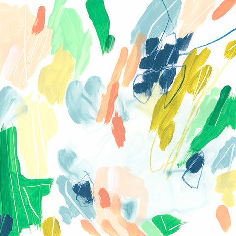 Tropical Terrazzo III White Modern Wood Framed Art Print with Double Matting by Vess, June Erica