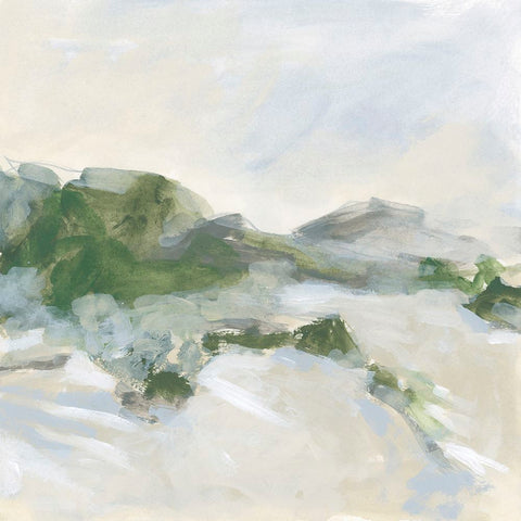 Valley Slope I White Modern Wood Framed Art Print with Double Matting by Vess, June Erica