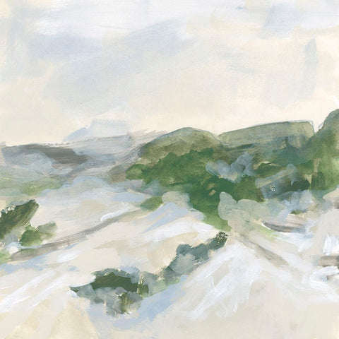 Valley Slope II White Modern Wood Framed Art Print with Double Matting by Vess, June Erica