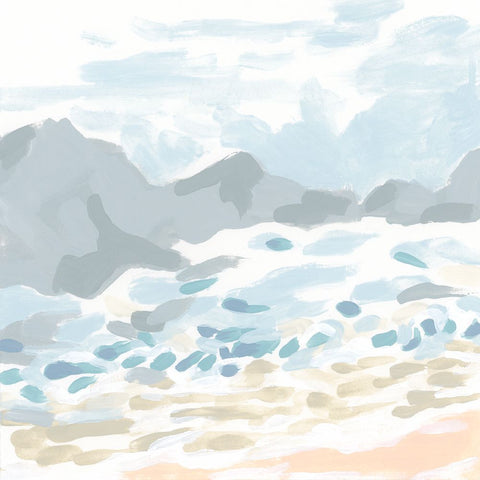 Brush Surf I Black Ornate Wood Framed Art Print with Double Matting by Vess, June Erica