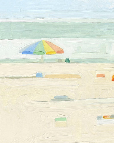 Abstract Umbrella I White Modern Wood Framed Art Print with Double Matting by Caroline, Emma