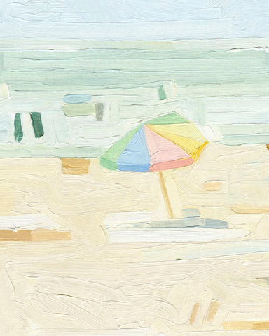 Abstract Umbrella II White Modern Wood Framed Art Print with Double Matting by Caroline, Emma