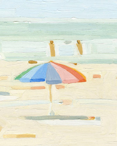 Abstract Umbrella III White Modern Wood Framed Art Print with Double Matting by Caroline, Emma