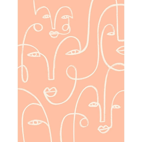 Custom Connected Expressions I White Modern Wood Framed Art Print by Goldberger, Jennifer