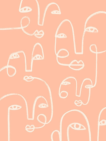 Custom Connected Expressions II Black Ornate Wood Framed Art Print with Double Matting by Goldberger, Jennifer